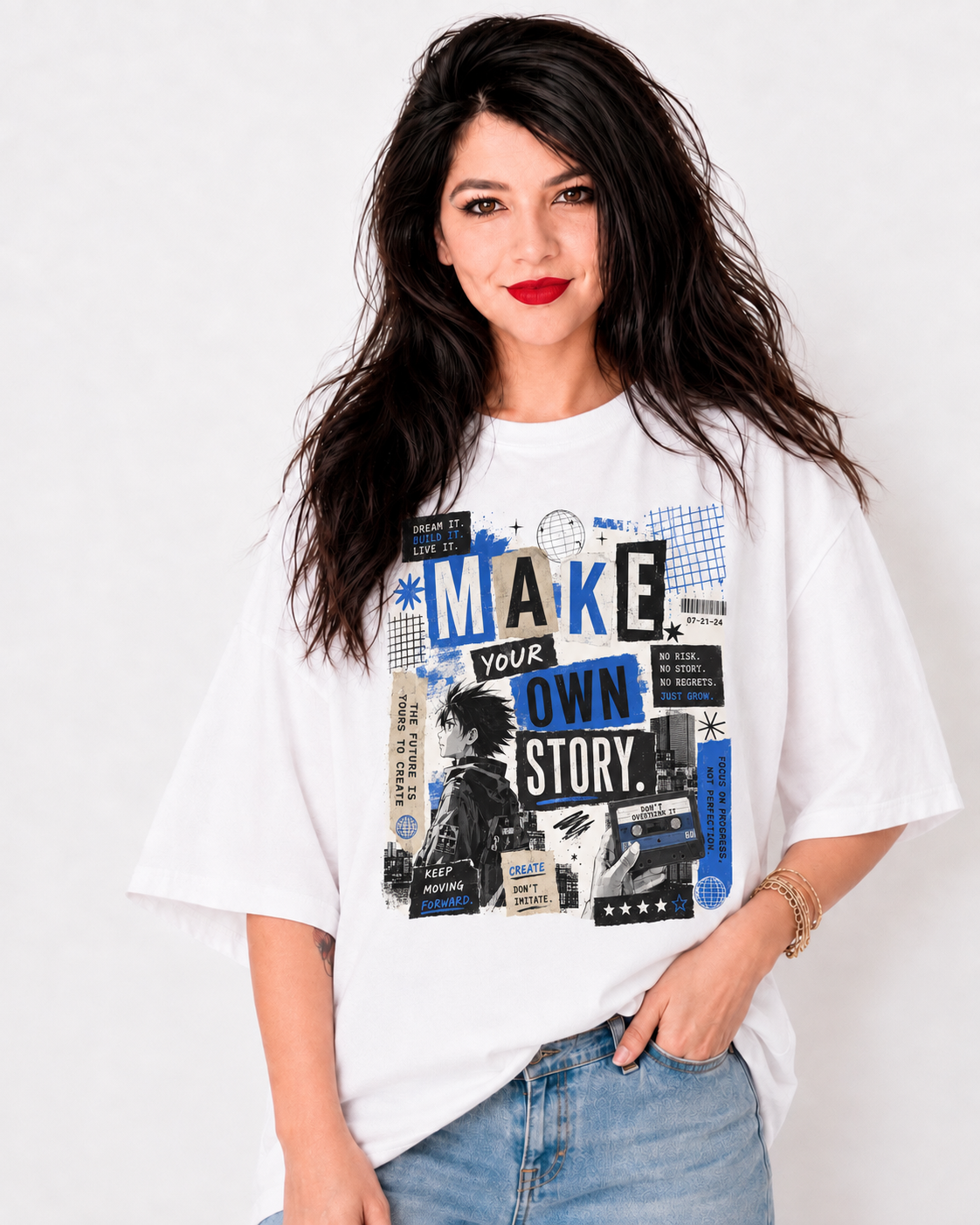 Express yourself with a tee that speaks volumes. Our Create Your Own Story Graphic Tee pairs bold, custom-designed artwork with premium comfort, giving you the canvas to wear your narrative. Perfect for anyone who refuses to blend in—layer it, style it, make it yours.